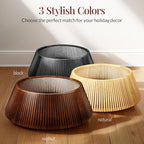 Best Choice Products Christmas Tree Collar, Solid Wood Slatted Tree Skirt Holiday Accessory for Home - Natural - Image 6