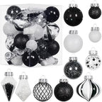 34PCS Black/White Christmas Ball Ornaments Set for Tree Decor by MoonXmas