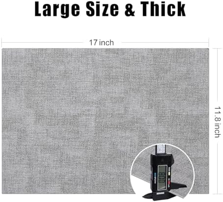 Homaxy PU Faux Leather Placemats for Dining Table, Set of 12, Light Grey - Image 6