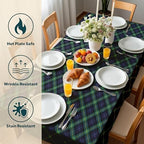 Fabric Textile Products | Blue & Green Tartan Tablecloth | Plaid Square Tablecloth | 60" x 60" | Machine Washable and Stain-Resistant for Easy Care | Made in The USA - Image 3