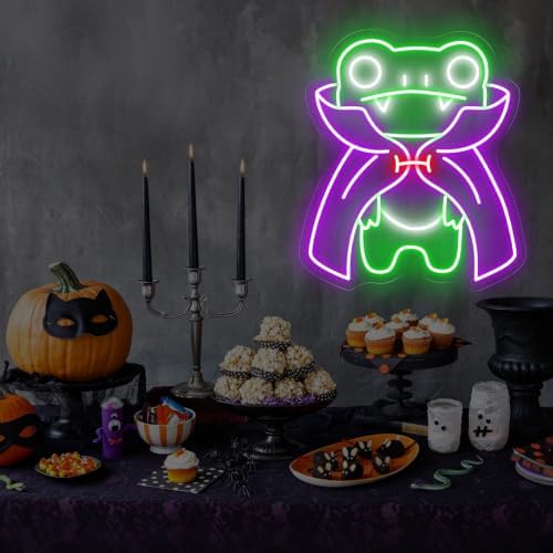 Dracula Frog Neon Sign, Cute Halloween Decor for Kids Party Wall Decor - Image 7
