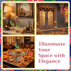 LemonRoad 2pcs Diwali Peacock Tealight Candle Holder, Brass Diya Lamp - Image 6