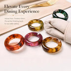 Unique Artisan Resin Napkin Rings Set of 36, Luxurious Modern Table Decor, High-End Designer Napkin Holders for Sophisticated Dining, Everyday Use & Outdoor Dining (Pastel) - ALPHA Living HOME - Image 3