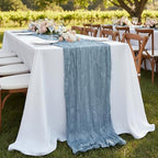 12 Pack Dusty Blue Cheesecloth Table Runner 120 Inch Boho Wedding Decor - Image 7