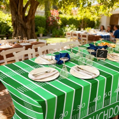 Oudain 2 Pcs Football Stretch Table Cover 6 ft Football Tablecloth - Image 4