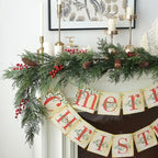 MIZII Christmas Garlands 6FT Artificial Pine Garland with Pinecone Berries Greenery Garland Christmas Decorations for Xmas Fireplace Mantle Home Decor Indoor Outdoor (Garland-6FT) - Image 3