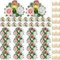 Yunlly 20 Pcs Rose Candle Rings with Candles Sets, Pink, White by Yunlly