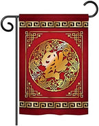 Chinese New Year Luck Arrive Garden House Flags Set Lunar Good Prosperous Seasonal Arrival Blessing Small Decorative Gift Yard Banner Made In USA 28 X 40 - Image 6