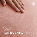 Foindtower Linen Solid Decorative Throw Pillow Covers 26x26 Inch Coral Pink - Image 2