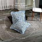CPC Ocean Vine Hand Block Print 100% Cotton Ruffle Throw Pillow Cover 24x24 inch with Hidden Zipper Decorative for Couch, Bed, Sofa, Farmhouse, Cottagecore Decor Gift Christmas Fall Thanksgiving - Image 5