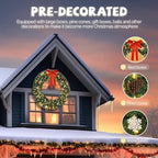VINGLI 48" Artificial Pre Lit Christmas Wreath with 150 LED Lights - Image 6