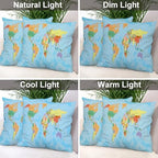 Batmerry Blue World Map Throw Pillow Covers, Map of The World On Mercators Projection Decorative Pillow Covers Digital Printing Blended for Couch Sofa Bed Invisible Zipper 22X22 in(Set of 2) - Image 7