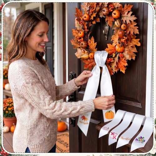 VitalCozy 12 Pcs Seasonal Fall Wreath Sash for Front Door - Image 4