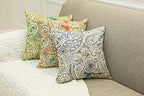 Mika Home Pack of 2 Decorative Accent Throw Pillow Cover Sham Cushion Case,Paisley Pattern,20x20 Inches,Green Brown Cream Multicolor - Image 6