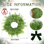 8 PCS Mini Real Touch Christmas Wreaths for Kitchen Cabinets Artificial Norfolk Lifelike Cedar Wreaths with Bow for Christmas Window Door Fireplace Chairs Wall Staircase Indoor Outdoor Home Decor - Image 4