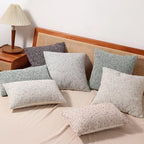 DEZENE Striped Throw Pillow Covers 18x18 Set of 2 Colorful PurpleTextured Boucle Chic Morden Boho Accent Farmhouse Square Decorative Couch Pillow Covers for Home Decor Bed Sofa Living Room - Image 6