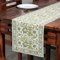 CPC Agate Green Block Print Table Runner 16x60 Inch Long 100% Cotton by COTTONPRINTCLUB