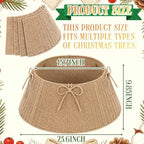 Foilswirl 24 Inch Christmas Tree Collar Wicker Tree Skirt Stand Base - Image 2