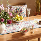 bilingaier Farmhouse Berry Red Floral Small Table Runner for Table,Decorative Linen 118 Inches Long French Table Runners,Decor Tabletop for Kitchen,Dining,Party,Home,Christmas,12"*118" - Image 5