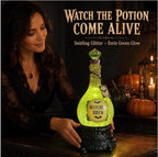 Lighted Witches Brew Poison Bottle Glitter Globe, Green Light Up Halloween Apothecary Decoration with Swirling Glitter Effect Spooky Witchy Tabletop Decor for Mantel Shelf Party Home Office，2Pcs - Image 3