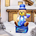 Zion Judaica Inflatable Hanukkah Yard Decorations 8' Bear Multi Blue - Hanukah Indoor Outdoor Lighted Decoration Built-in LED Lights - Includes Air Blower, Tie-down Stakes - Chanukah Lawn Décor Blowup by ZionJudaicaLtd