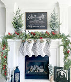 Lvydec Christmas 6Ft Pine Christmas Garland, Realistic Artificial Faux Greenery Garland with Berry and Eucalyptus Leaves Cypress Garland for Mantle Holiday Fireplace Winter Decor - Image 2