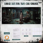 WovWeave 7 x 16 Ft Halloween Garage Door Cover Banner, Horror Hospital - Image 2