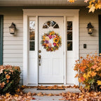 24 Inch Artificial Fall Wreaths for Front Door Outside with Sunflower,Peony - Image 4