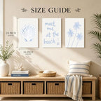 Framed Coastal Granddaughter Wall Art Set of 3, Blue Shell Palm Tree Wall Decor Print Poster, Meet Me At The Beach Room Aesthetics Canvas Painting for Dorm Girly Room Bathroom Decoration 16x24 inch - Image 4