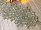 Enliven Handmade Table Runner, Beaded Table Runner, Gold and Clear Silver Bead Runner, 12.5x34.5inch - Image 2
