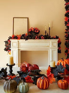 Party Joy 6PCS Premium Artificial Fall Garland - 5.6Ft Autumn Maple Leaf Vines for Thanksgiving & Halloween Decor, Door Hanging, Table Centerpiece, Fireplace Mantel - Image 5