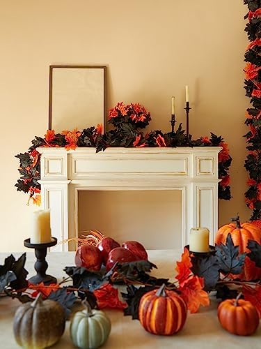 Party Joy 6PCS Premium Artificial Fall Garland - 5.6Ft Autumn Maple Leaf Vines for Thanksgiving & Halloween Decor, Door Hanging, Table Centerpiece, Fireplace Mantel - Image 5