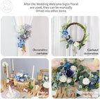 Odouzy Artificial Wedding Arch Flowers for Wedding Sign,Set of 2 for Welcome Ceremony Sign,Faux Floral Swags,Wedding, Banquet and Reception Backdrop Floral Decoration (Blue) - Image 6