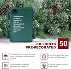 9FT Prelit Christmas Garland Decorations 50 led Snow Christmas Garland with Lights Battery Operated with Timer for Outdoor Indoor, Home Decoration Mantle Stairs Railing Fireplace Outdoor Indoor Door - Image 3