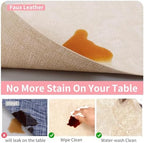 Maxpearl Faux Leather Placemats Set of 8, Easy to Clean, Beige - Image 4