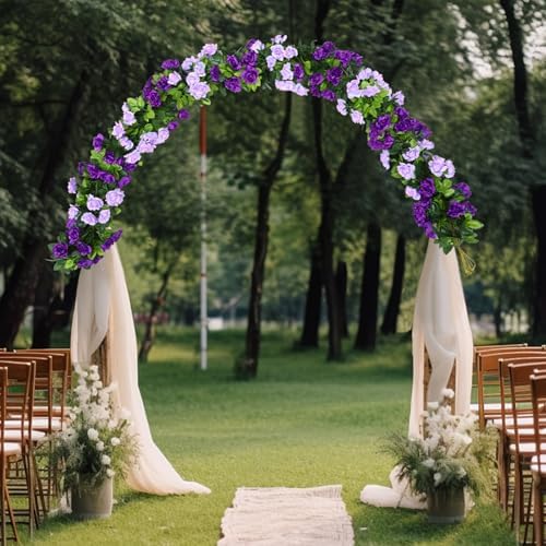 Floweroyal 6 Pack Artificial Flower Garlands 7.9FT Fake Rose Vines Silk Flowers Hanging Rose Ivy for Wedding Arch Party Home Garden Wall Decor (Purple) - Image 6