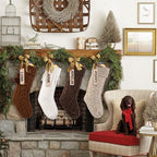 4 Pack 18 In Christmas Knit Hanging Stocking Xmas Home Decoration - Image 6