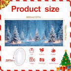 Winter Wonderland Garage Door Banner – Snowy Forest with Candlelight Scene – Holiday Outdoor Decoration for Home or Events - Image 2