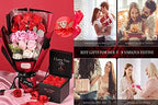 EIGHTOWN Roses Bouquet Artificial Flower - Preserved Red Rose Flowers with Love Necklace for Her - Unique Gifts Valentine's Day, Mother's Day, Thanksgiving, Birthday, Anniversary - Image 6