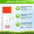 Fluorescent Orange Marking Flags 1000 Pack - 4x5x15 Inch Bulk Yard Flags - Markers For Lawn, Irrigation, Landscaping, Survey & Sprinkler Head Marking - Image 2
