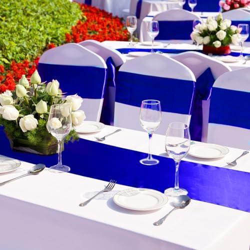 Bencailor 24 Pcs Royal Blue Satin Table Runners Bulk, 12 x 108 Inch - Image 4