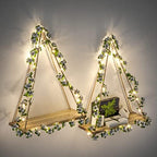 RICHER HOUSE Hanging Floating Shelves No Drill, Macrame Plant Wall Shelf - Image 3