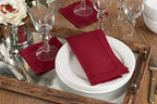 SARO LIFESTYLE Classic Hemstitch Cloth Napkins (Set of 12) - Elegant Everyday Dinner Napkins with Textured Fabric and Hemstitched Border for Dining Tables and Formal Entertaining, 22"x22", Burgundy - Image 4