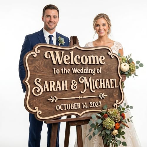 Personalized Vintage Estate Wedding Welcome Sign - Custom 3D Wood Ceremony Entrance & Reception Board for Elegant Manor, Classic Chapel or Garden Venue - Multiple Sizes - Image 6