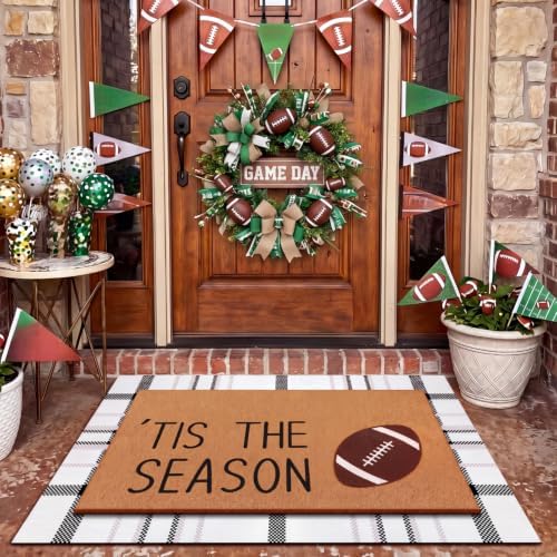 Drydiet 2 Pcs Football Layered Doormats Fall Football Coir Welcome Mat - Image 4