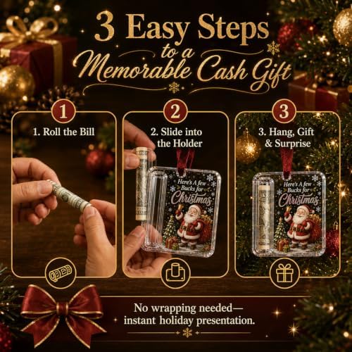 14Pcs Christmas Money Holders for Cash, 2027 Cash Gift Holder Ornament, Crystal Holiday Money Holder, Hanging Christmas Ornaments for Tree Decor & Stocking Stuffer Gifting (14PCS) - Image 4