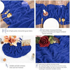16 Pack Royal Blue Table Runners 10FT Cheesecloth Table Runner Boho Gauze Table Runner Long Rustic Sheer Fabric Table Runners for Wedding Party Bridal Shower Farmhouse & Home Decor - Image 3