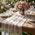 Remagr 2 Pcs 9.8 Ft Butterfly Table Runner Embroidery Tulle Wedding Decor by Remagr