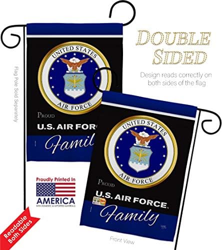 Air Force Proudly Family Garden Flag - Set Wall Holder Armed Forces USAF United State American Military Veteran Retire Official - House Banner Small Yard Gift Double-Sided Made In USA 13 X 18.5 - Image 3