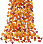CQURE 12 Pack Fall Garland, Total 95Ft Artificial Autumn Maple Leaves Garland Hanging Vines, Thanksgiving Halloween Harvest Decor for Fireplace Mantle Table Indoor Outdoor by CQURE